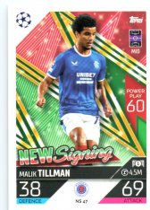 Fotbalová kartička 2022-23 Topps Match Attax UCL New Signing N47 Malik Tillman Rangers