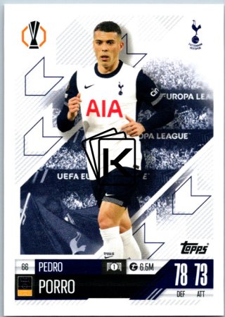 fotbalová kartička 2024-25 Topps Match Attax UEFA Club Competitions  66 Pedro Porro (Tottenham Hotspur)