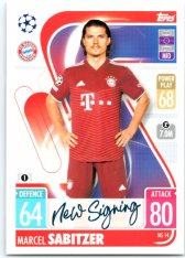 fotbalová kartička 2021-22 Topps Match Attax UEFA Champions League Update New Signing N14 Marcel Sabitzer FC Bayern Munchen