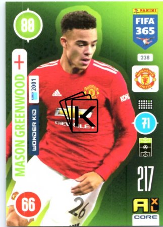fotbalová karta Panini Adrenalyn XL FIFA 365 2021 Wonder Kid 238 Mason Greenwood Manchester United