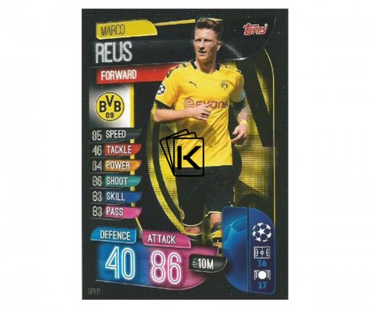 Fotbalová kartička 2019-2020  Topps Champions League Match Attax -  Borussia Dortmund - Marco Reus 12