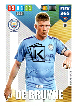 Fotbalová kartička Panini Adrenalyn XL FIFA 365 - 2020 Team Mate 58 Kevin De Bruyne Manchester City