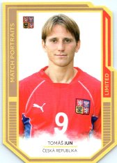 fotbalová kartička 2022 Pro Arena Repre v srdcích Match Portraits Gold MP16 Tomáš Jun /5