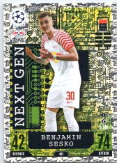 Fotbalová kartička 2023-24 Topps Match Attax UEFA Club Competitions Next Gen 401 Benjamin Sesko	RB Leipzig