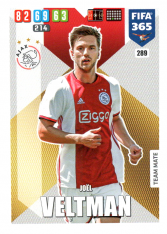 Fotbalová kartička Panini Adrenalyn XL FIFA 365 - 2020 Team Mate 289 Joel Veltman AFC Ajax