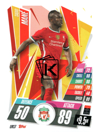 fotbalová kartička Topps Match Attax Champions League 2020-21 LIV17 Sadio Mané Liverpool FC