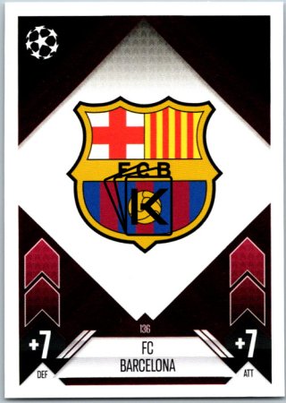 fotbalová kartička 2024-25 Topps Match Attax UEFA Club Competitions  136 Team Badge (FC Barcelona)