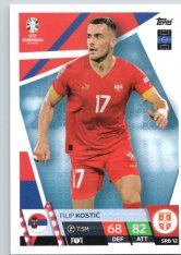 fotbalová karta Topps Match Attax EURO 2024 SRB12 Filip Kostić (Serbia)