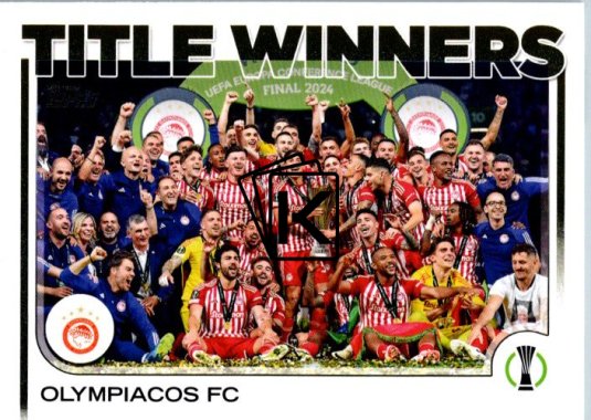 fotbalová kartička 2024-25 Topps UEFA Club Competitions Flagship 94 – 2023-24 Title Winners Olympiacos FC