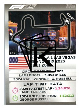 2025 Topps Turbo Attax F1 Track Profiles   145 Las Vegas Strip Circuit
