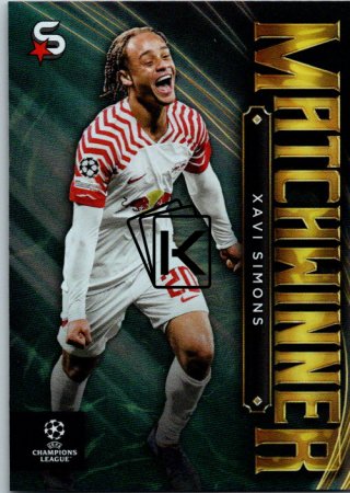 Fotbalová kartička 2023-24 Topps Superstars UEFA Club Competitions Matchwinner MW-25 Xavi Simons (RB Leipzig)