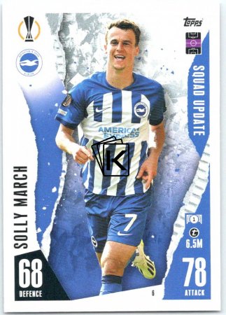 2023-24 Topps Match Attax EXTRA UEFA Club Competition Squad Update 6 Solly March (Brighton and Hove Albion)