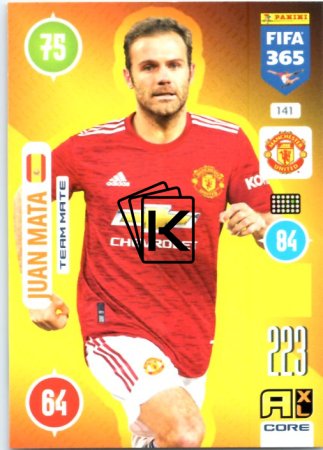 fotbalová karta Panini Adrenalyn XL FIFA 365 2021 Team Mate 141 Juan Mata Manchester United