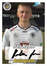 podepsaná fotbalová kartička 2014 MK FC Hradec Králové A4 Jan Hable