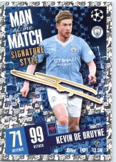 Fotbalová kartička 2023-24 Topps Match Attax UEFA Club Competitions  Man of the Match Signature Style 406	Kevin De Bruyne Manchester City