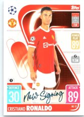 fotbalová kartička 2021-22 Topps Match Attax UEFA Champions League Update New Signing NS12 Cristiano Ronaldo Manchester United