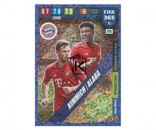 Fotbalová kartička Panini FIFA 365 – 2020 Multiple 375 Bayern Munchen Kimmich Alaba