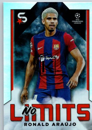 Fotbalová kartička 2023-24 Topps Superstars UEFA Club Competitions No Limits NL-07 Ronald Araújo (FC Barcelona)