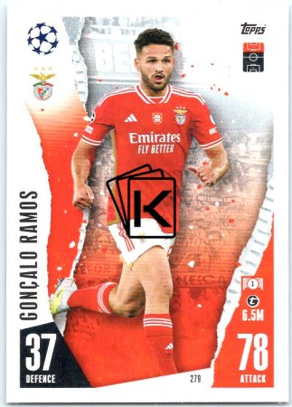 Fotbalová kartička 2023-24 Topps Match Attax UEFA Club Competitions 279 Gonçalo Ramos SL Benfica