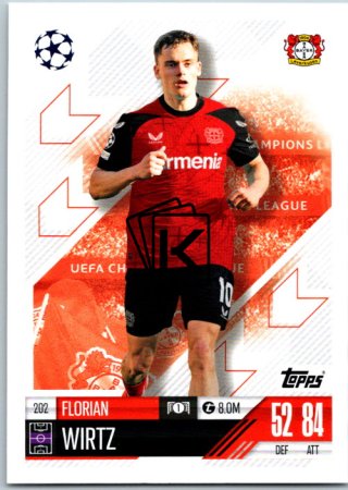 fotbalová kartička 2024-25 Topps Match Attax UEFA Club Competitions 202 Florian Wirtz (Bayer 04 Leverkusen)