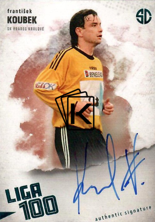 podepsaná karta 2025 Supr Cards Liga 100 KO-FR František Koubek Hradec Králové turquoise /3