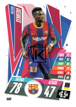 fotbalová kartička Topps Match Attax Champions League 2020-21 BAR6 Nélson Semedo FC Barcelona