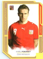 fotbalová kartička 2022 Pro Arena Repre v srdcích Match Portraits Gold MP13 Karel Poborský /5