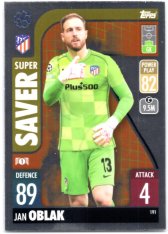 fotbalová kartička 2021-22 Topps Match Attax UEFA Champions Super Saver 191 Jan Oblak Atletico de Madrid