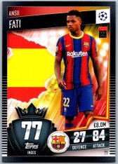 fotbalová kartička 2020-21 Topps Match Attax 101 Champions League 77 Ansu Fati FC Barcelona