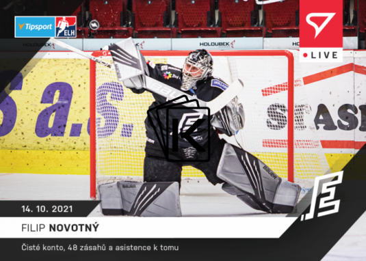 Hokejová kartička SportZoo 2021-22 Live L-026 Filip Novotný HC Energie Karlovy Vary