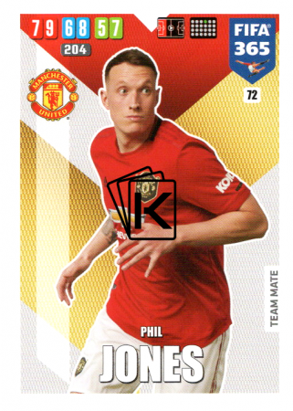 Fotbalová kartička Panini Adrenalyn XL FIFA 365 - 2020 Team Mate 72 Phil Jones Manchester United