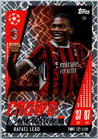 Fotbalová kartička 2024-25 Topps Match Attax EXTRA UEFA Club Competitions Crowd Connection 233 Rafael Leão (AC Milan)