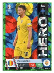 fotbalová karta Topps Match Attax EURO 2024 Green parallel Hero ROU 15 Razvan Marin (Romania)