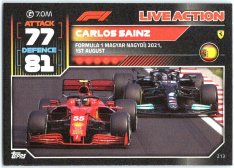 2022 Topps Formule 1Turbo Attax F1 Live Action 2021 213 Carlos Sainz (Ferrari)