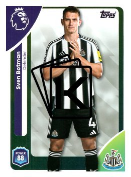 fotbalová kartička 2025-26 Topps  Premier League 220 Sven Botman (Newcastle United)