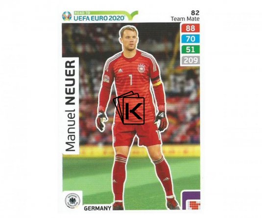Fotbalová kartička Panini Road To Euro 2020 – Team Mate - Manuel Neuer - 82