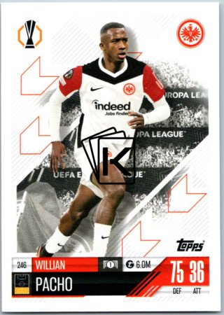 fotbalová kartička 2024-25 Topps Match Attax UEFA Club Competitions 246 Willian Pacho (Eintracht Frankfurt)