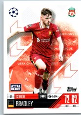 fotbalová kartička 2024-25 Topps Match Attax UEFA Club Competitions  51 Conor Bradley (Liverpool)  -  Attax Debut