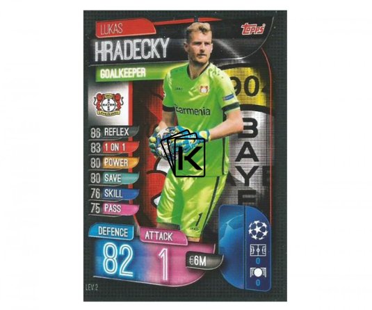 Fotbalová kartička 2019-2020  Topps Champions League Match Attax - Bayern 04 Leverkusen - Lukáš Hradecký 2
