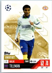 Fotbalová kartička 2024-25 Topps Match Attax EXTRA UEFA Club Competitions Away Kit 77.  Malik Tillman (PSV Eindhoven)