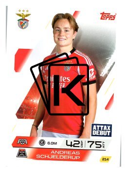fotbalová kartička 2025-26 Topps Match Attax UCC 214 Andreas Schjederup (SL Benfica)
