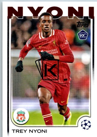 fotbalová kartička 2024-25 Topps UEFA Club Competitions Flagship 190 Trey Nyoni RC Liverpool FC