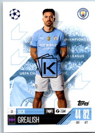 fotbalová kartička 2024-25 Topps Match Attax UEFA Club Competitions  21 Jack Grealish (Manchester City)