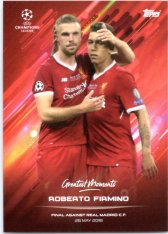fotbalová kartička 2021 Topps O Jogo Bonito Roberto Firmino Liverpool FC Greates Moments vs. Real Madrid CF