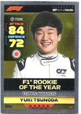 2022 Topps Formule 1Turbo Attax F1 Topps Awards 2021 282 Yuki Tsunoda (Scuderia AlphaTauri)