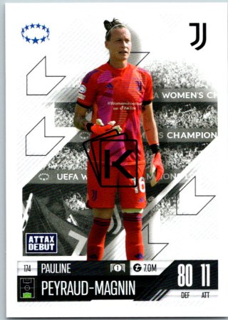 Fotbalová kartička 2024-25 Topps Match Attax EXTRA UEFA Club Competitions UWCL Cards 174.  Pauline Peyraud-Magnin (Juventus)