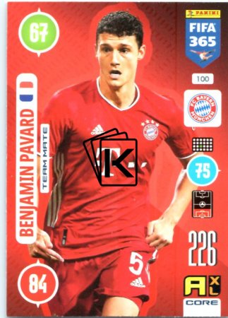 fotbalová karta Panini Adrenalyn XL FIFA 365 2021 Team Mate 100 Benjamin Pavard FC Bayern Munchen