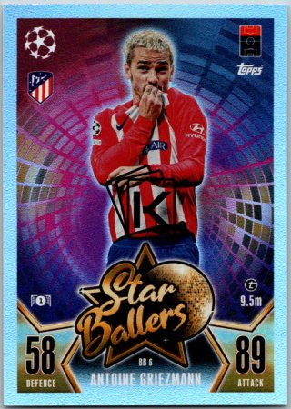 Fotbalová kartička 2023-24 Topps Match Attax UEFA Club Competitions Star Ballers Limited Edition BB 6 Antoine Griezmann Atletico Madrid