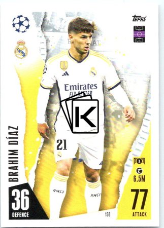 Fotbalová kartička 2023-24 Topps Match Attax UEFA Club Competitions 150 Brahim Díaz Real Madrid CF
