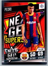 fotbalová kartička 2020-21 Topps Match Attax 101 Champions League  Next Gen Superstar 123 Pedri FC Barcelona